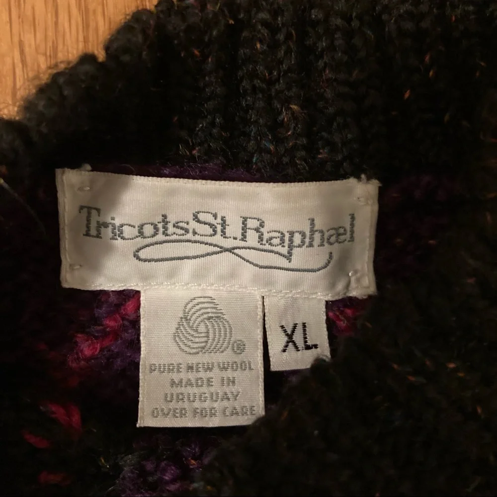 Tricot St. Raphael wool argyle sweater, mock neck - Picture 6 of 7